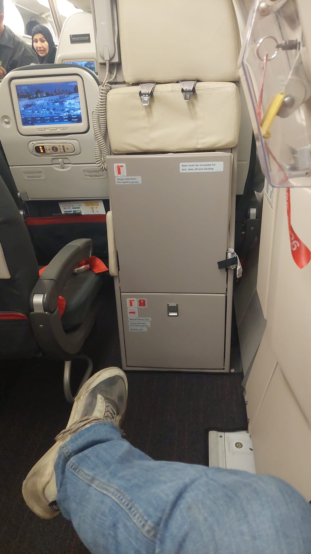 Ample legroom in the emergency exit seat